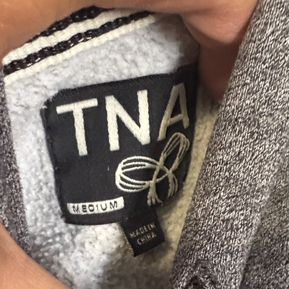 TNA Gray Hoodie with Black Design - Picture 3 of 7